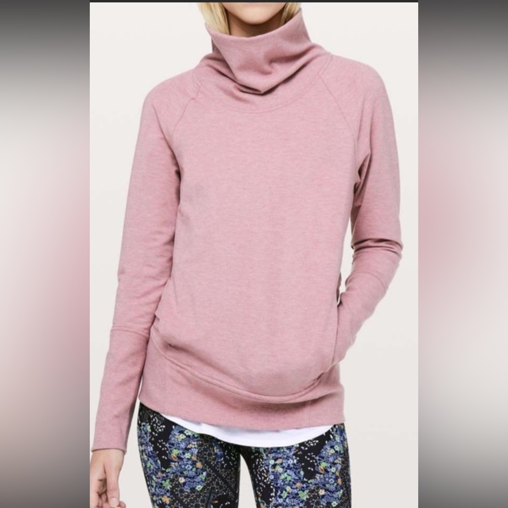 Lululemon High Lines Pullover Heathered Vintage Mauve Pink 4